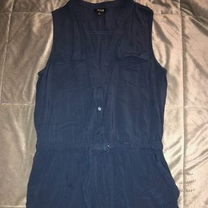 “Suede” Blue 4 Pocket Romper